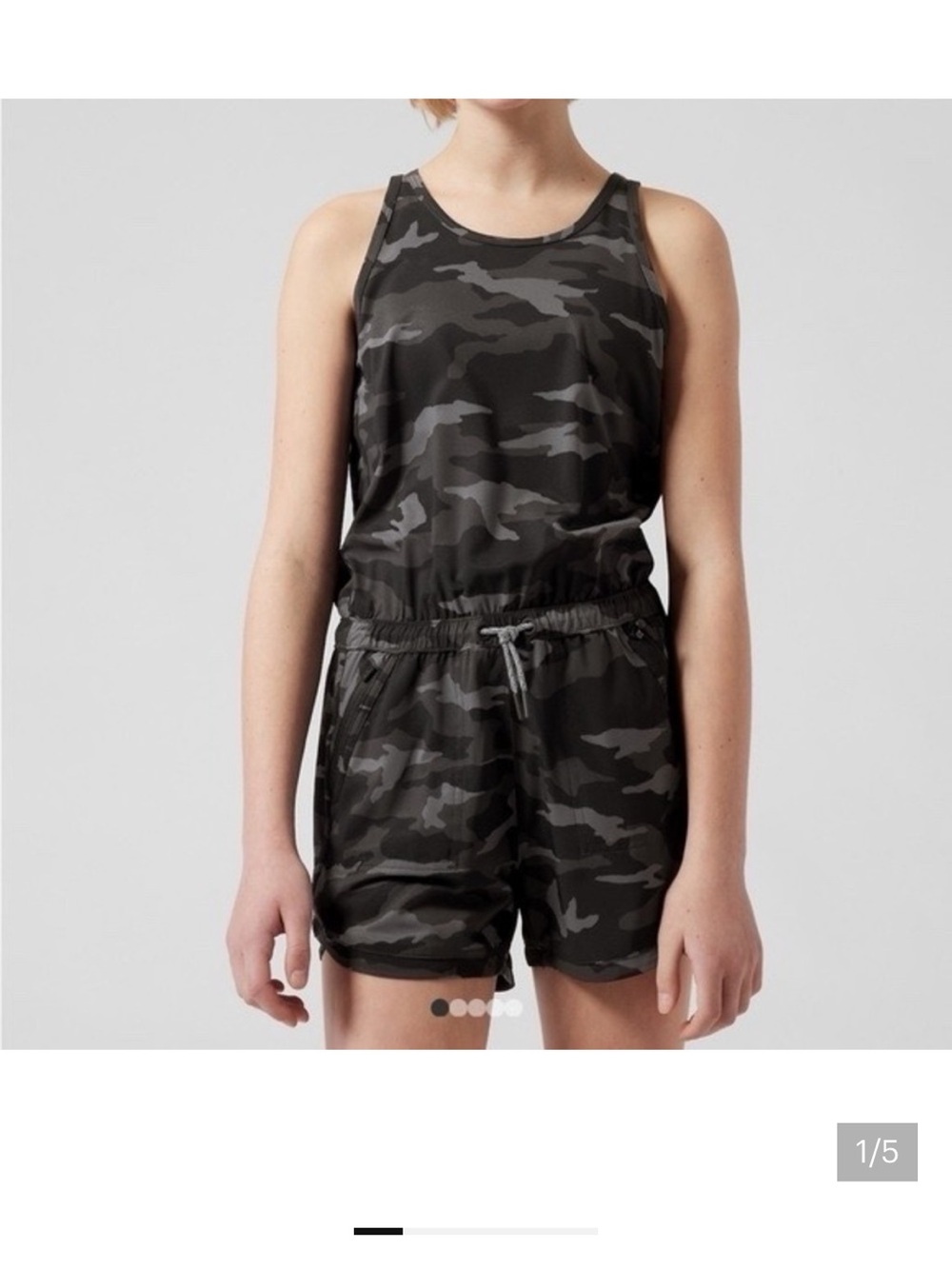 Athleta Black & Gray Camo Girls One-Piece Romper